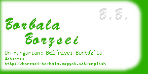 borbala borzsei business card